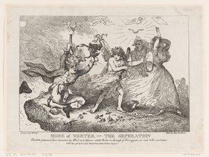 Plus de Werther-La séparation : Charlotte préservée de la destruction par Albert et ..., 6 mai 1786 - Thomas Rowlandson