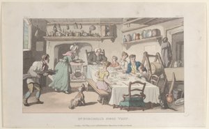 Première visite de M. Burchell, de Le Vicaire de Wakefield, 1er mai 1817 - Thomas Rowlandson