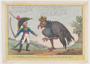 Napoléon le Petit en colère avec son grand aigle français !!, 20 septembre 1808 - Thomas Rowlandson