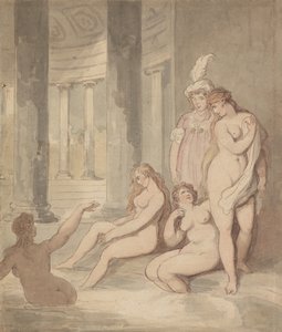 Des nymphes dans un bain romain - Thomas Rowlandson