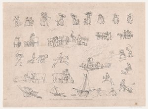 Planche 2, Contours de figures, paysages et bétail... pour l