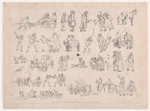 Planche 4, Contours de figures, paysages et bétail... pour l