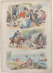Planche 4 : Recrutement, du Monde en Miniature, 1816 - Thomas Rowlandson