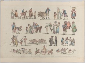 Planche 6, Contours de Figures, Paysages et Bétail...pour l