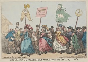 Défilé vers la tribune électorale après une campagne électorale couronnée de succès - Thomas Rowlandson