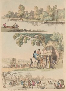 Ensemble de seize : Contours de figures et paysages - Thomas Rowlandson