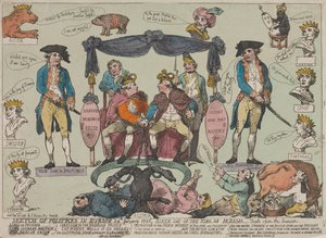 Aperçu de la situation politique en Europe, 24 janvier 1786 – Anniversaire du roi de Prusse--- - Thomas Rowlandson