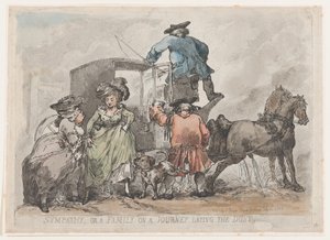 Sympathie, ou Une famille en voyage étouffant la poussière - Thomas Rowlandson