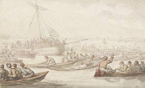 La course annuelle de rameurs pour le manteau et l