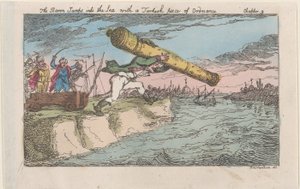 Le baron saute dans la mer avec une pièce d