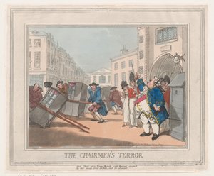 La terreur des porteurs de chaise, 18 juillet 1792 - Thomas Rowlandson