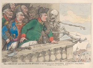 Le Corse et ses chiens de chasse à la fenêtre des Tuileries regardant, 16 avril 1815
