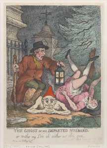 Le fantôme de mon mari défunt, ou Où est mon amour, ah où es-tu allé - Thomas Rowlandson