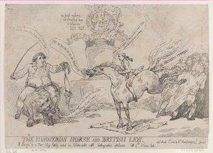Le cheval hanovrien et le lion britannique, 31 mars 1784