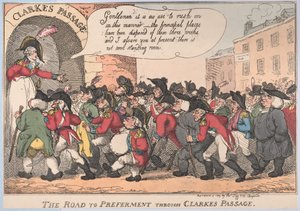 La route vers la promotion à travers le passage de Clarke (5 mars 1809) - Thomas Rowlandson