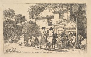 « Les Trois Fer à cheval », une auberge au bord de la route - Thomas Rowlandson