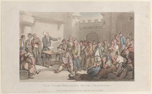 Le vicaire prêchant aux prisonniers, de Le Vicaire de Wakefield, 1er mai 1817 - Thomas Rowlandson