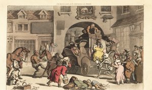La mort aide une grande matrone à monter sur la dernière scène fatale.
