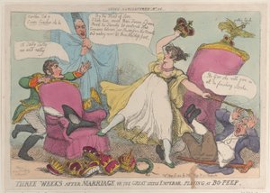 Trois semaines après le mariage, ou le petit grand empereur jouant à cache-cache - Thomas Rowlandson