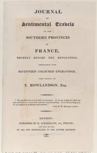 Page de titre, du Journal des voyages sentimentaux dans les provinces du sud de la France