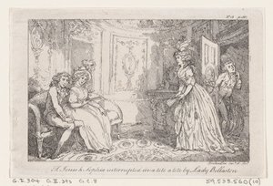 Tom Jones et Sophia interrompus dans un tête-à-tête par Lady Bellaston, de L