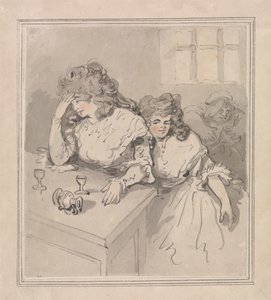 Deux filles buvant - Thomas Rowlandson
