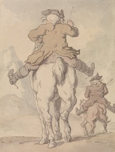 Deux hommes à cheval, vus de dos - Thomas Rowlandson