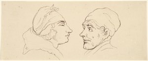 Deux caricatures : un homme et une femme
