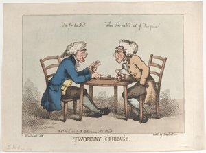 Twopenny Cribbage, [1er octobre 1799], réédité en 1810 - Thomas Rowlandson