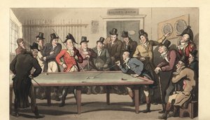 Jeunes gentlemen anglais jouant au billard