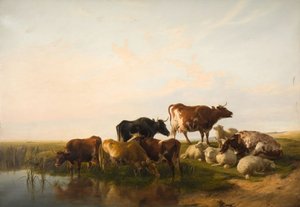 Paysage avec du bétail et des moutons, 1872