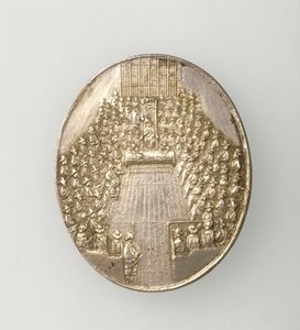 Médaille de Dunbar représentant la Chambre des communes 1650 (revers)