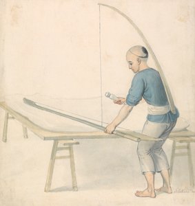 Jeune Chinois tissant