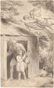 Pierre et ses enfants visités par trois figures volantes - Thomas Stothard