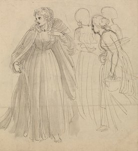 Étude pour une illustration - Une princesse avec ses servantes - Thomas Stothard