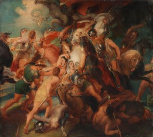 Die Schrecken des Krieges, Skizze für das Burghley House Wandgemälde - Thomas Stothard