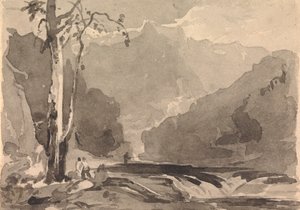 Pêcheurs à un ruisseau de montagne - Thomas Sully