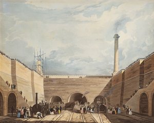 Entrée du chemin de fer à Edge Hill, Liverpool, gravé par H. Pyall - Thomas Talbot Bury