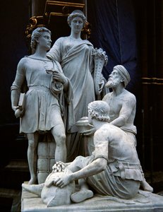 Commerce, groupe sculptural du Mémorial Albert, achevé en 1876 - Thomas Thornycroft