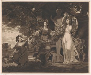 Portrait de Barbara Beresford, Elizabeth Gardiner et Anne Townshend en tant que les trois grâces