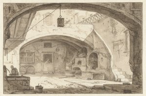 Cour intérieure italienne avec une boulangerie