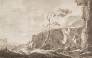 Paysage rocheux avec un ruisseau - Thomas Wijck