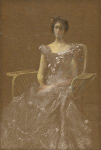Dame dans un fauteuil en rotin - Thomas Wilmer Dewing