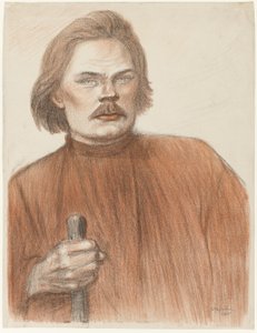 Portrait de face, à partir de la taille, de Maxime Gorki