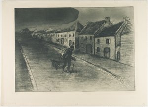 Tramping Passing Through a Sleeping Village (Traîneau traversant un village endormi) - Théophile Alexandre Pierre Steinlen