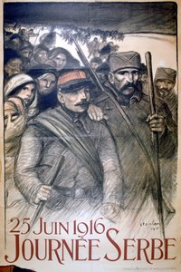 25 juin 1916 - Journée de la Serbie, affiche française de la Première Guerre mondiale, 1916