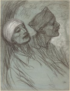 Un soldat blessé et son camarade, 1916 - Théophile Alexandre Steinlen