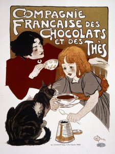 Publicité pour la «Compagnie française des chocolats et des thés», par Steinlen, début 20ème siècle