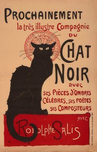 Prochainement la très illustre Compagnie du Chat Noir avec Rodolphe Salis (2e version). France, 1896, Imp. Charles Verneau, Paris