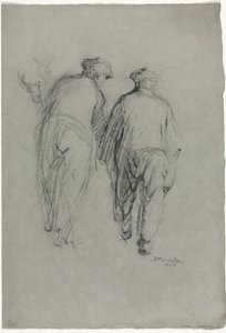 Deux hommes travaillant, vue arrière - Théophile Alexandre Steinlen